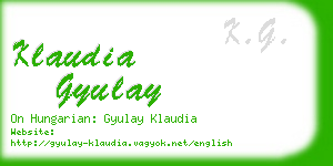 klaudia gyulay business card